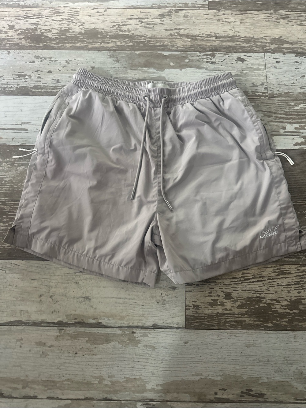 Kith Men’s Light Gray Swim Trunks with Drawstring